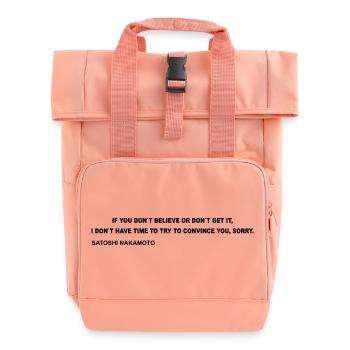 Satoshi Nakamoto – I Don't Have Time to Convince Y - Roll Top Backpack with Two Handles - chintz rose - Front