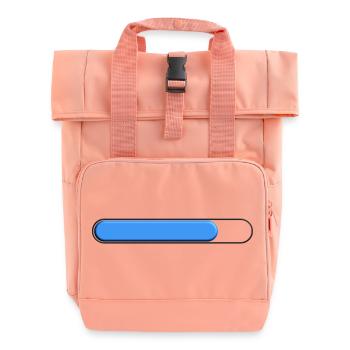 Average gauge Blue (three quarters) - Roll Top Backpack with Two Handles - chintz rose - Front