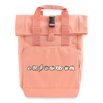 Cute Dumplings of the World - Roll Top Backpack with Two Handles - chintz rose - Front