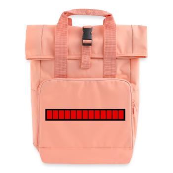 Rectangle loading bar Black Red (100%) - Roll Top Backpack with Two Handles - chintz rose - Front