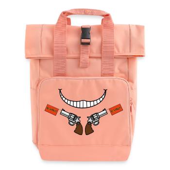 Smile gun - Roll Top Backpack with Two Handles - chintz rose - Front