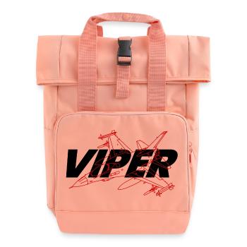 F-16 Viper / Fighting Falcon Düsenjäger / F16 - Rolltop Rucksack mit zwei Griffen - Chintzrosa - Vorne