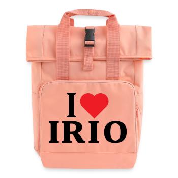 nom t-shirt I love Irio t-shirt idée cadeau - Sac à dos Roll Top à deux anses - rose liberty - Devant