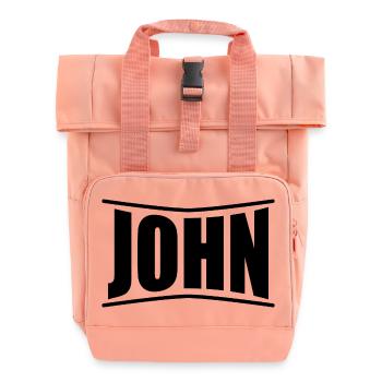 name t-shirt John t-shirt gift idea - Roll Top Backpack with Two Handles - chintz rose - Front