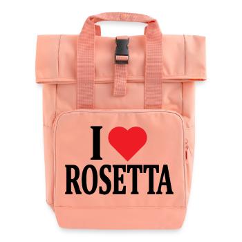 Tee shirt J'aime Rosetta idée cadeau t-shirt - Sac à dos Roll Top à deux anses - rose liberty - Devant