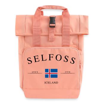 Île de Selfoss – Souvenir et cadeau de vacances - Sac à dos Roll Top à deux anses - rose liberty - Devant