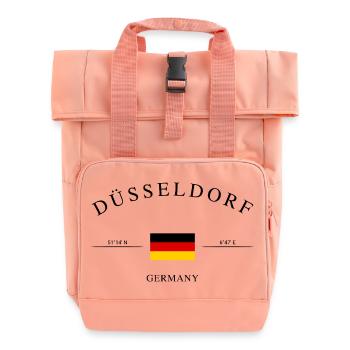 Dusseldorf Germany Holiday Souvenir & Gift - Roll Top Backpack with Two Handles - chintz rose - Front
