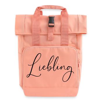darling / handwriting design - Roll Top Backpack with Two Handles - chintz rose - Front