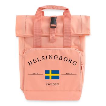Helsingborg Schweden – Urlaub Souvenir & Geschenk - Rolltop Rucksack mit zwei Griffen - Chintzrosa - Vorne
