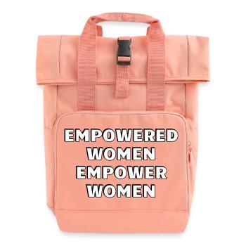 Befähigte Frauen stärken Frauen - Rolltop Rucksack mit zwei Griffen - Chintzrosa - Vorne