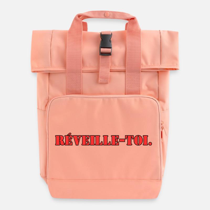 Wake up - Roll Top Backpack with Two Handles - chintz rose