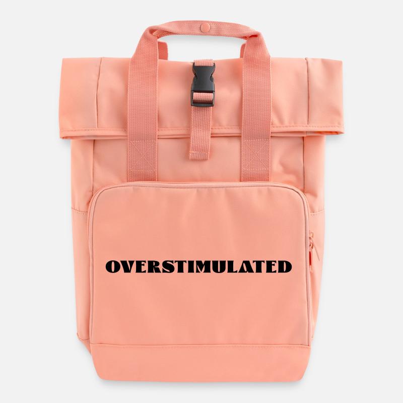overstimulated - Roll Top Backpack with Two Handles - chintz rose