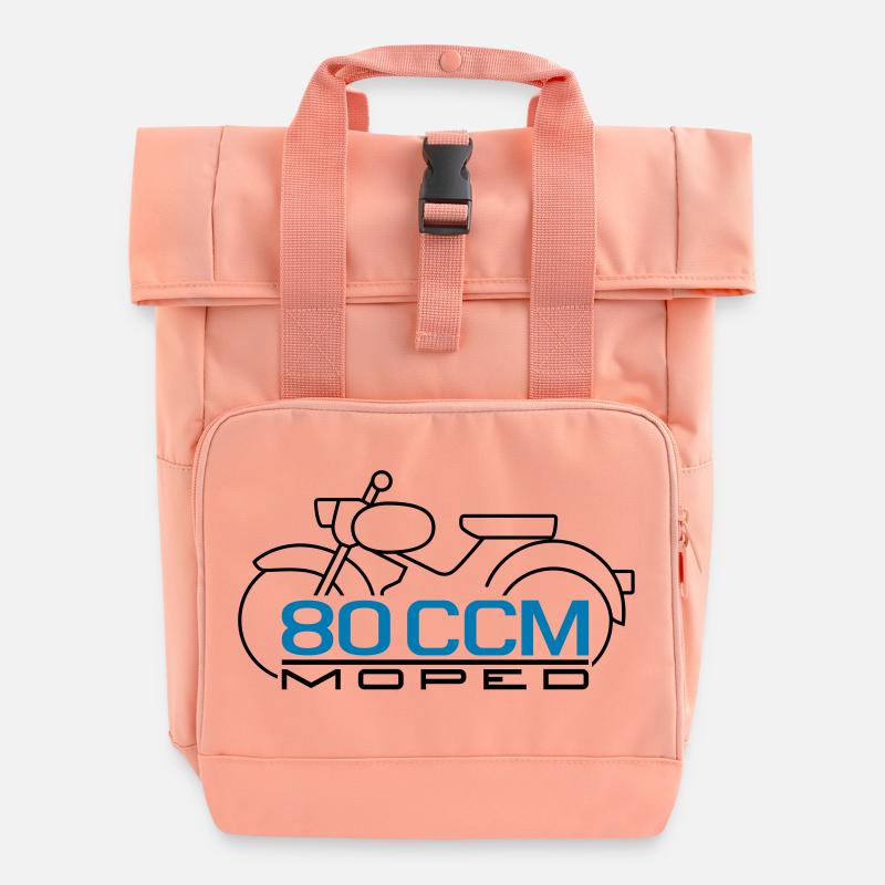 Moped Spatz 80 ccm Emblem - Rolltop Rucksack mit zwei Griffen - Chintzrosa
