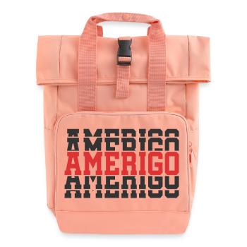 Amerigo t-shirt gift idea stacked text - Roll Top Backpack with Two Handles - chintz rose - Front