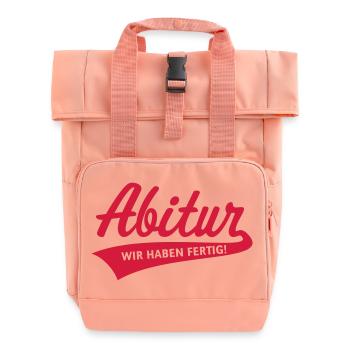 Abitur – Wir Haben Fertig! (Schulabschluss, Black) - Rolltop Rucksack mit zwei Griffen - Chintzrosa - Vorne