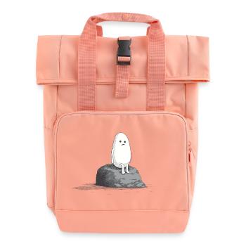 Sad Stone - Roll Top Backpack with Two Handles - chintz rose - Front