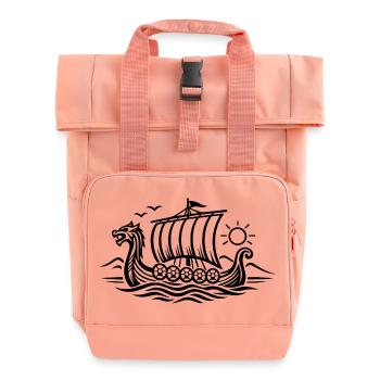 Wikingerschiff - Rolltop Rucksack mit zwei Griffen - Chintzrosa - Vorne