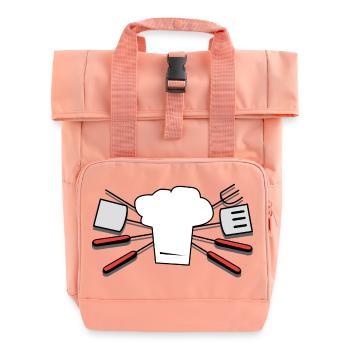 cutlery crockery flatware silverware cutlery84 - Roll Top Backpack with Two Handles - chintz rose - Front