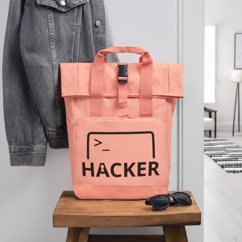 Hacker Informatiker Computer Programmierer Rolltop Rucksack mit zwei Griffen