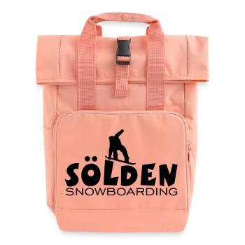 Sölden Snowboarding Snowboard Snowboarder - Rolltop Rucksack mit zwei Griffen - Chintzrosa - Vorne