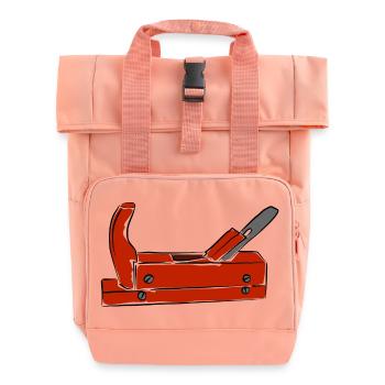 Schreiner Hobel Motiv - Rolltop Rucksack mit zwei Griffen - Chintzrosa - Vorne