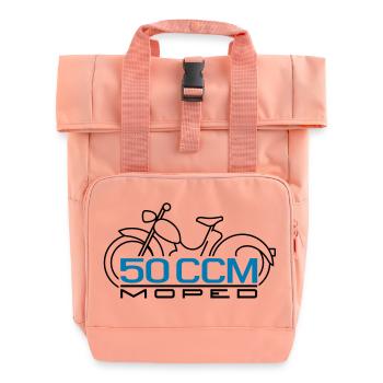 Moped SR2 50cc emblem - Roll Top Backpack with Two Handles - chintz rose - Front