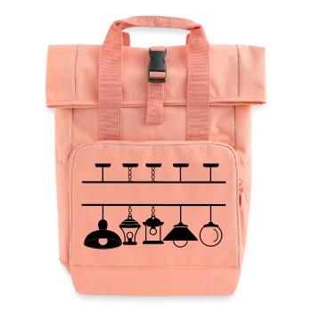 Kollektion von Leuchten und Pendelleuchten - Rolltop Rucksack mit zwei Griffen - Chintzrosa - Vorne