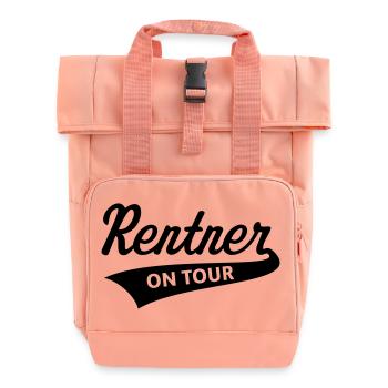 Rentner – On Tour (Rente / Ruhestand / Black) - Rolltop Rucksack mit zwei Griffen - Chintzrosa - Vorne