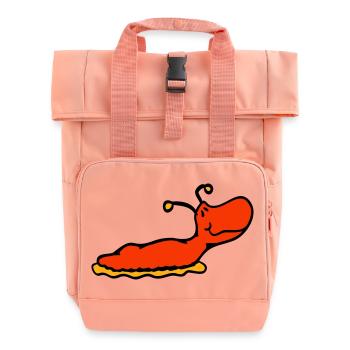 Slug snail without shell smiles - Roll Top Backpack with Two Handles - chintz rose - Front