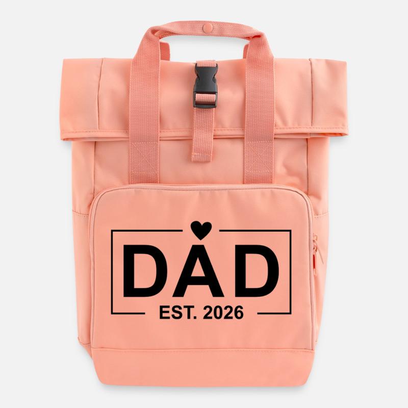 Dad Est. 2026 - Roll Top Backpack with Two Handles - chintz rose