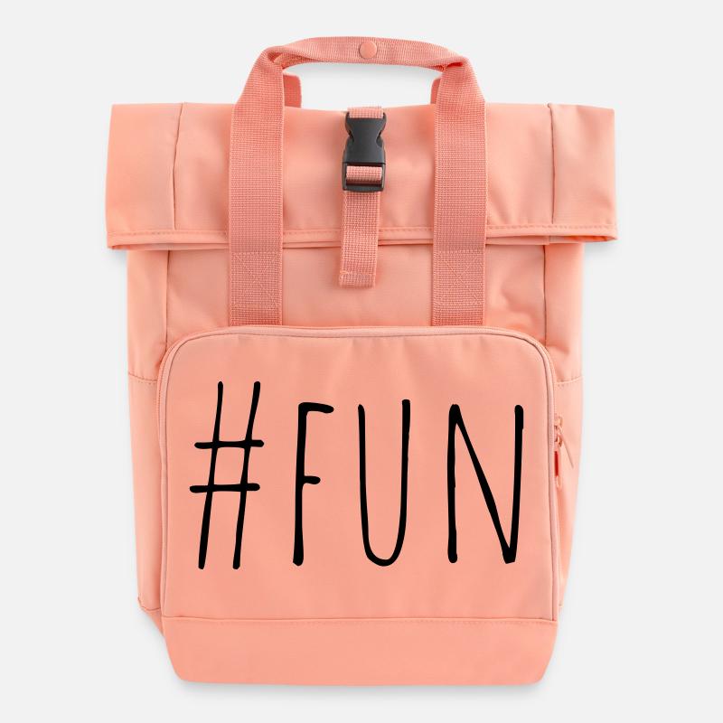 Hashtag Fun - stylische Geschenkidee - Rolltop Rucksack mit zwei Griffen - Chintzrosa