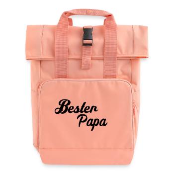 Bester Papa - Rolltop Rucksack mit zwei Griffen - Chintzrosa - Vorne