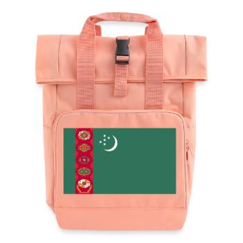 Turkmenistan Flagge - Rolltop Rucksack mit zwei Griffen - Chintzrosa - Vorne