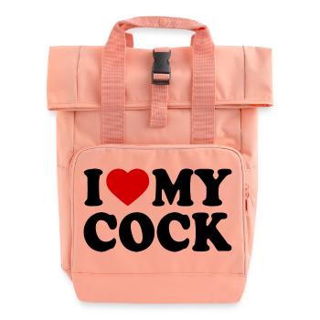I love my cock - Roll Top Backpack with Two Handles - chintz rose - Front