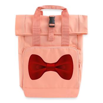 Plain Red Bow Tie - Roll Top Backpack with Two Handles - chintz rose - Front