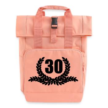 Laurel wreath 30 YEARS - Roll Top Backpack with Two Handles - chintz rose - Front