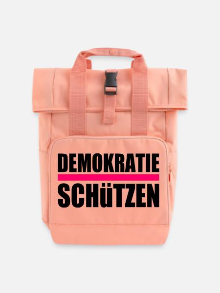 Demokratie schützen - Rolltop Rucksack mit zwei Griffen - Chintzrosa