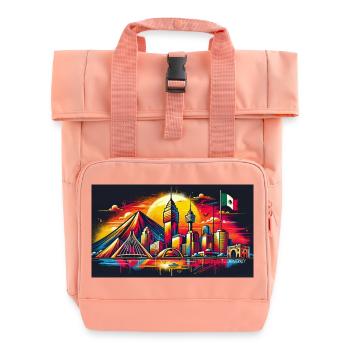 Monterrey Mexico art design - Roll Top Backpack with Two Handles - chintz rose - Front