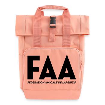 FAA, French Aperitif Federation - Roll Top Backpack with Two Handles - chintz rose - Front