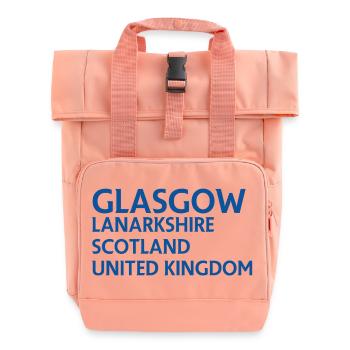 Glasgow – Scotland Textdesign - Sac à dos Roll Top à deux anses - rose liberty - Devant