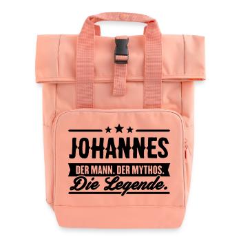 Man Myth Legend John - Roll Top Backpack with Two Handles - chintz rose - Front