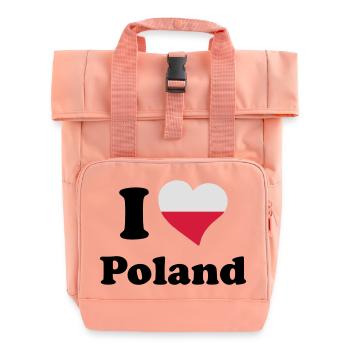 I love Poland - Roll Top Backpack with Two Handles - chintz rose - Front