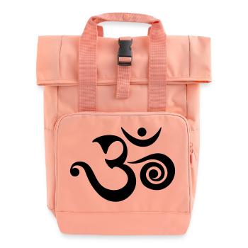 OM, AUM, BOUDDHISM, SPIRITUALITY, MANTRA, YOGA, - Sac à dos Roll Top à deux anses - rose liberty - Devant