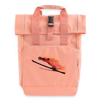 Skispringen - Rolltop Rucksack mit zwei Griffen - Chintzrosa - Vorne