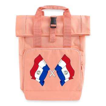 Deux drapeaux croisés du Paraguay - Sac à dos Roll Top à deux anses - rose liberty - Devant