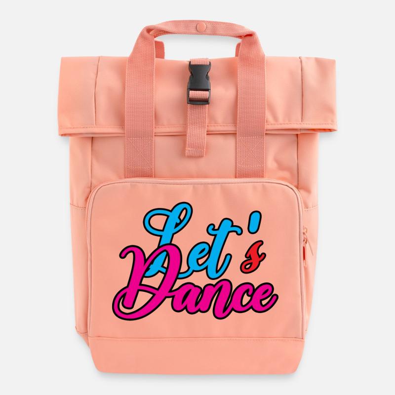 Design de danse joyeux avec splendeur de couleurs - Sac à dos Roll Top à deux anses - rose liberty