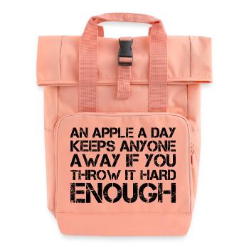 an apple a day keeps anyone away if you throw It - Rolltop Rucksack mit zwei Griffen - Chintzrosa - Vorne