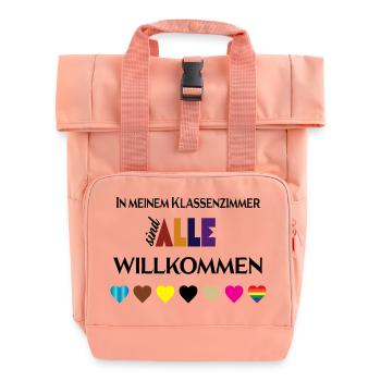 In meiner Klassenzimmer sind alle willkommen ❤️ - Rolltop Rucksack mit zwei Griffen - Chintzrosa - Vorne