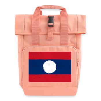 Flag of Laos - Roll Top Backpack with Two Handles - chintz rose - Front