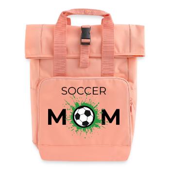 Lebhaftes Fußball-Design für Soccer-Moms - Rolltop Rucksack mit zwei Griffen - Chintzrosa - Vorne